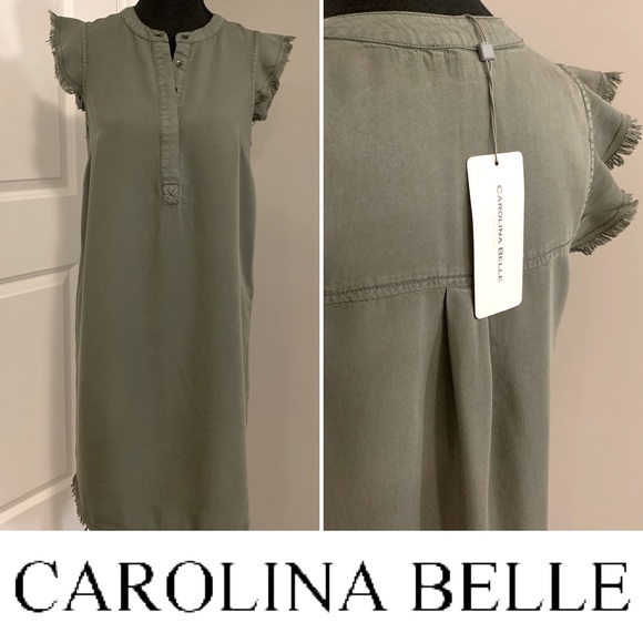 🌹NWT Carolina Belle Military Green Sleeveless Dress - Picture 4 of 12